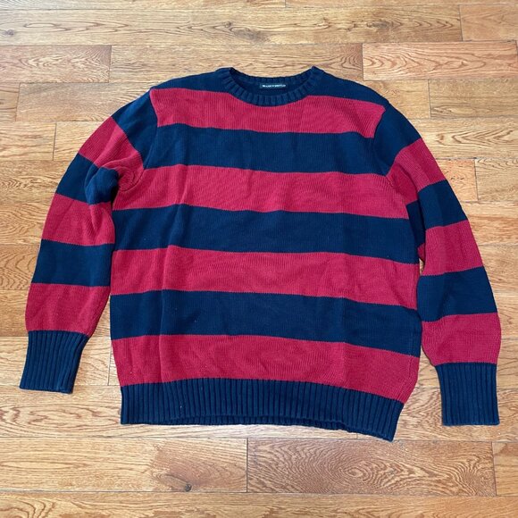 EUC Brandy Melville Brianna Cotton Thick Stripe Sweater Blue Red - Picture 2 of 4